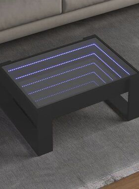 VidaXL Salontafel met Infinity LED 70x53x30 cm zwart