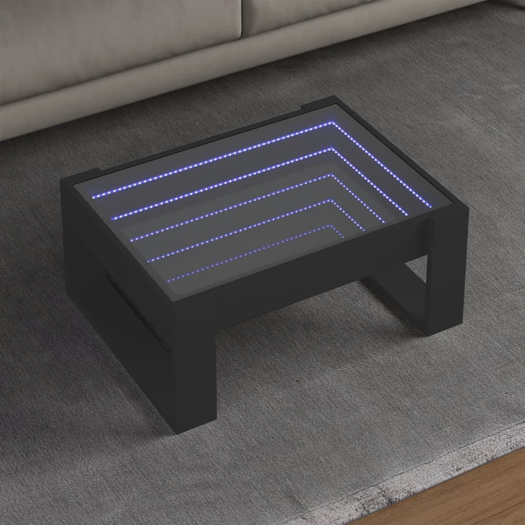 VidaXL Salontafel met Infinity LED 70x53x30 cm zwart