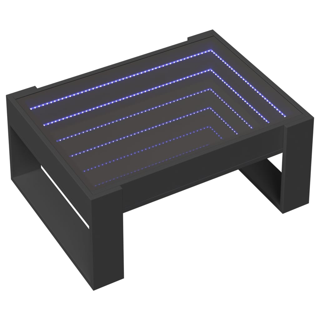 VidaXL Salontafel met Infinity LED 70x53x30 cm zwart