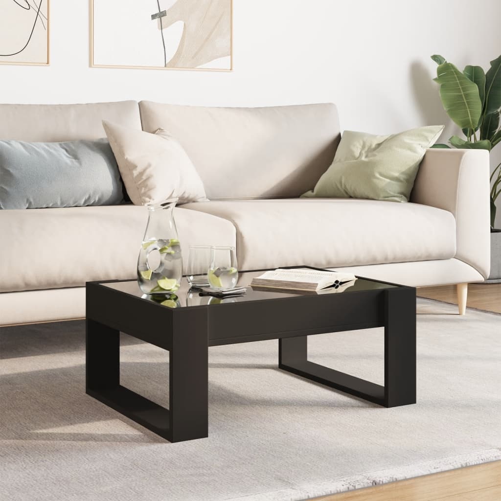 VidaXL Salontafel met Infinity LED 70x53x30 cm zwart