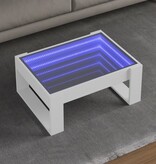 VidaXL Salontafel met Infinity LED 70x53x30 cm wit