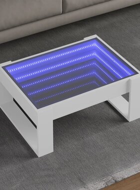 VidaXL Salontafel met Infinity LED 70x53x30 cm wit