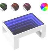 VidaXL Salontafel met Infinity LED 70x53x30 cm wit