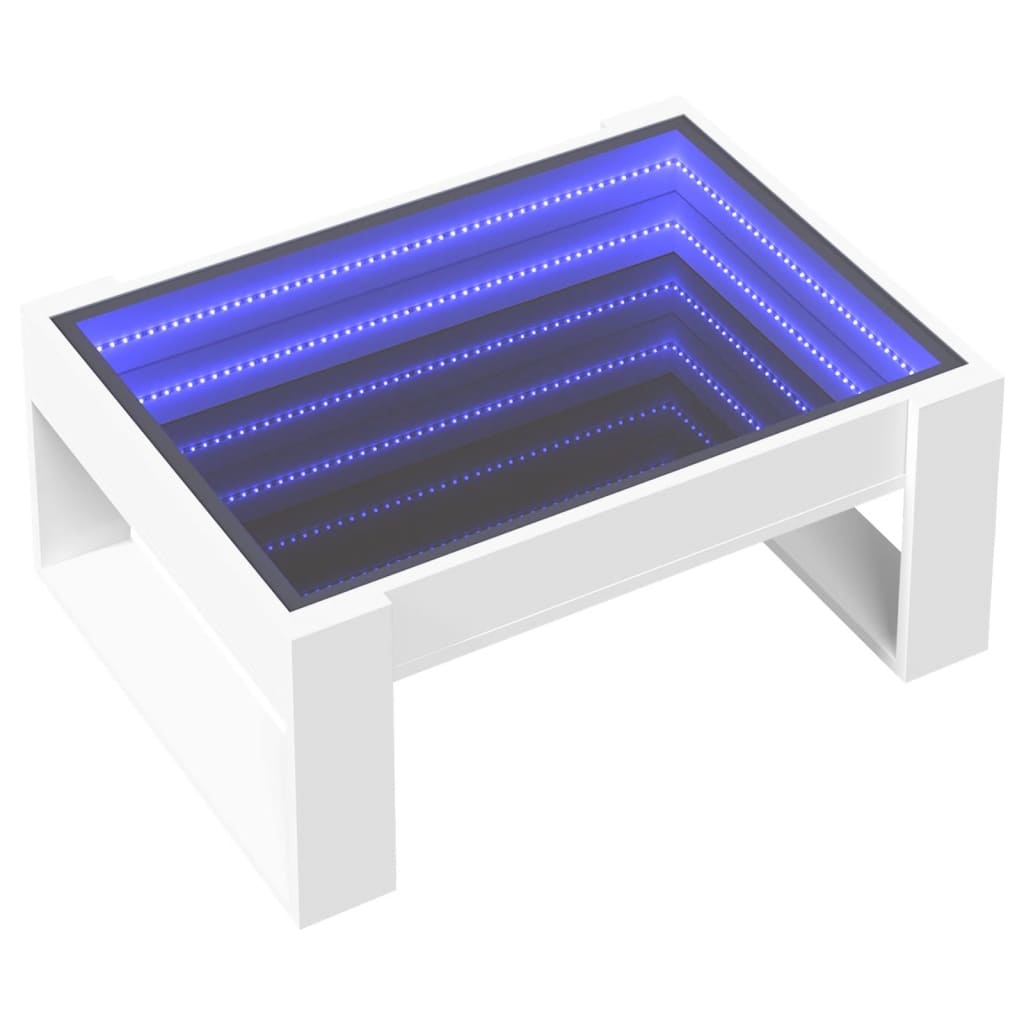 VidaXL Salontafel met Infinity LED 70x53x30 cm wit