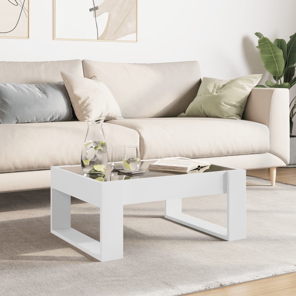 VidaXL Salontafel met Infinity LED 70x53x30 cm wit