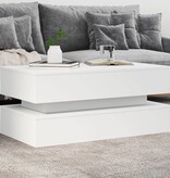 VidaXL Salontafel met LED-verlichting 90x50x40 cm wit
