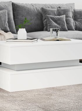 VidaXL Salontafel met LED-verlichting 90x50x40 cm wit