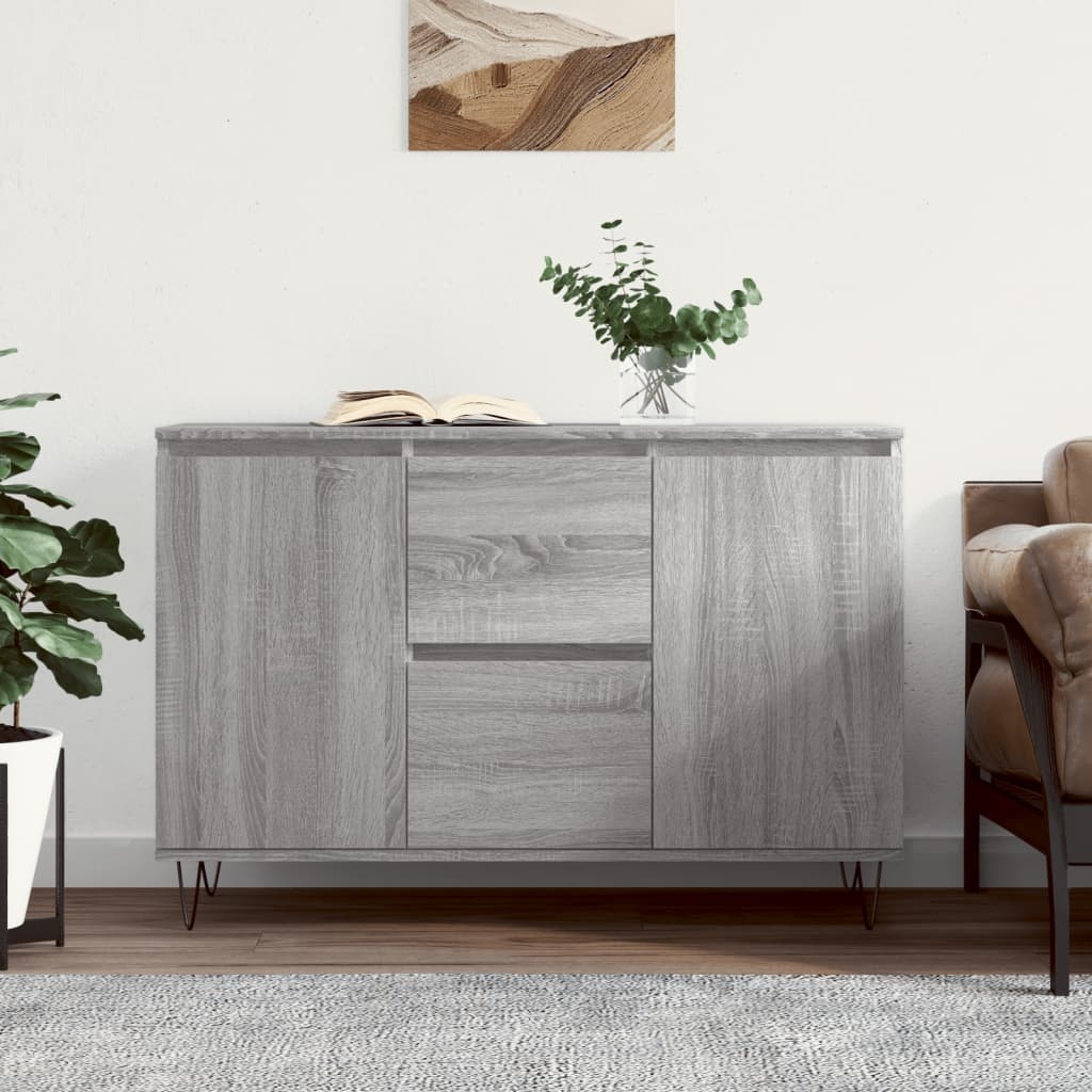 VidaXL Dressoir 104x35x70 cm bewerkt hout grijs sonoma eikenkleurig