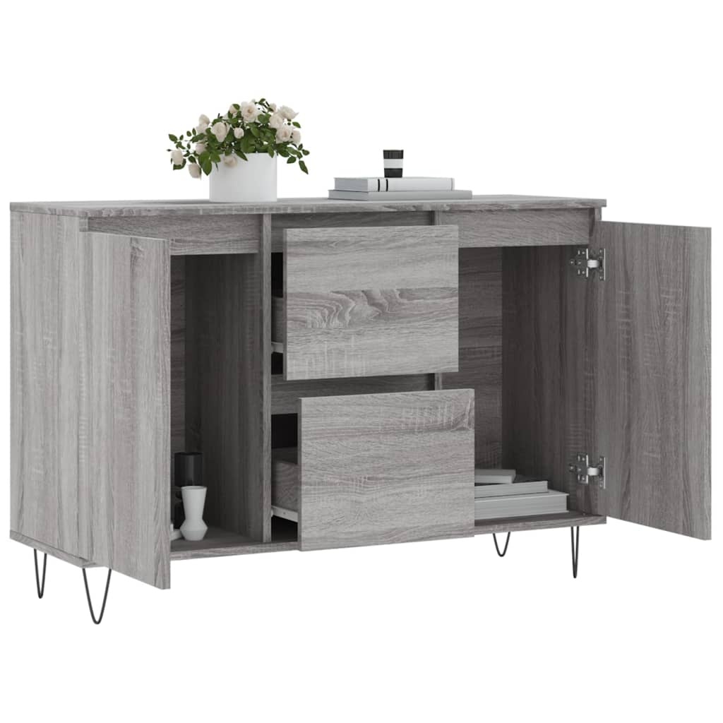 VidaXL Dressoir 104x35x70 cm bewerkt hout grijs sonoma eikenkleurig