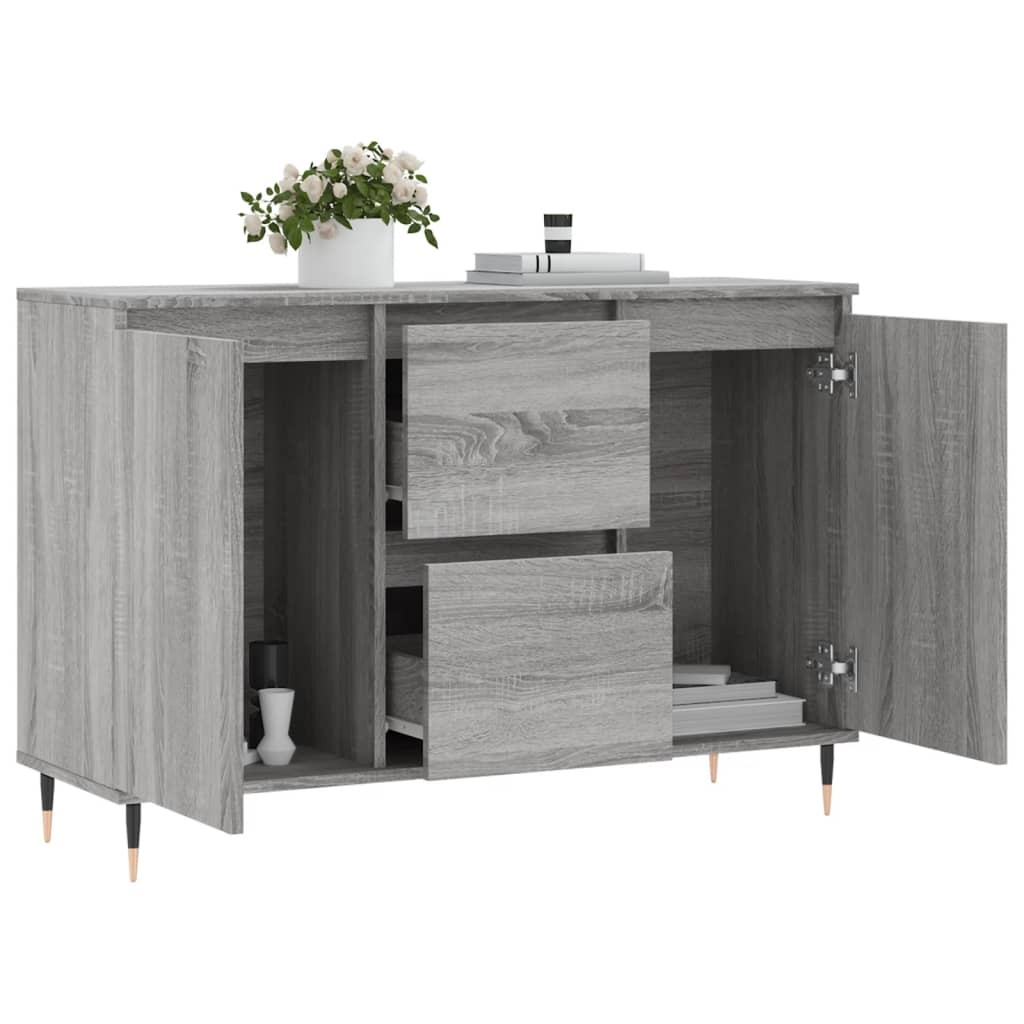 VidaXL Dressoir 104x35x70 cm bewerkt hout grijs sonoma eikenkleurig