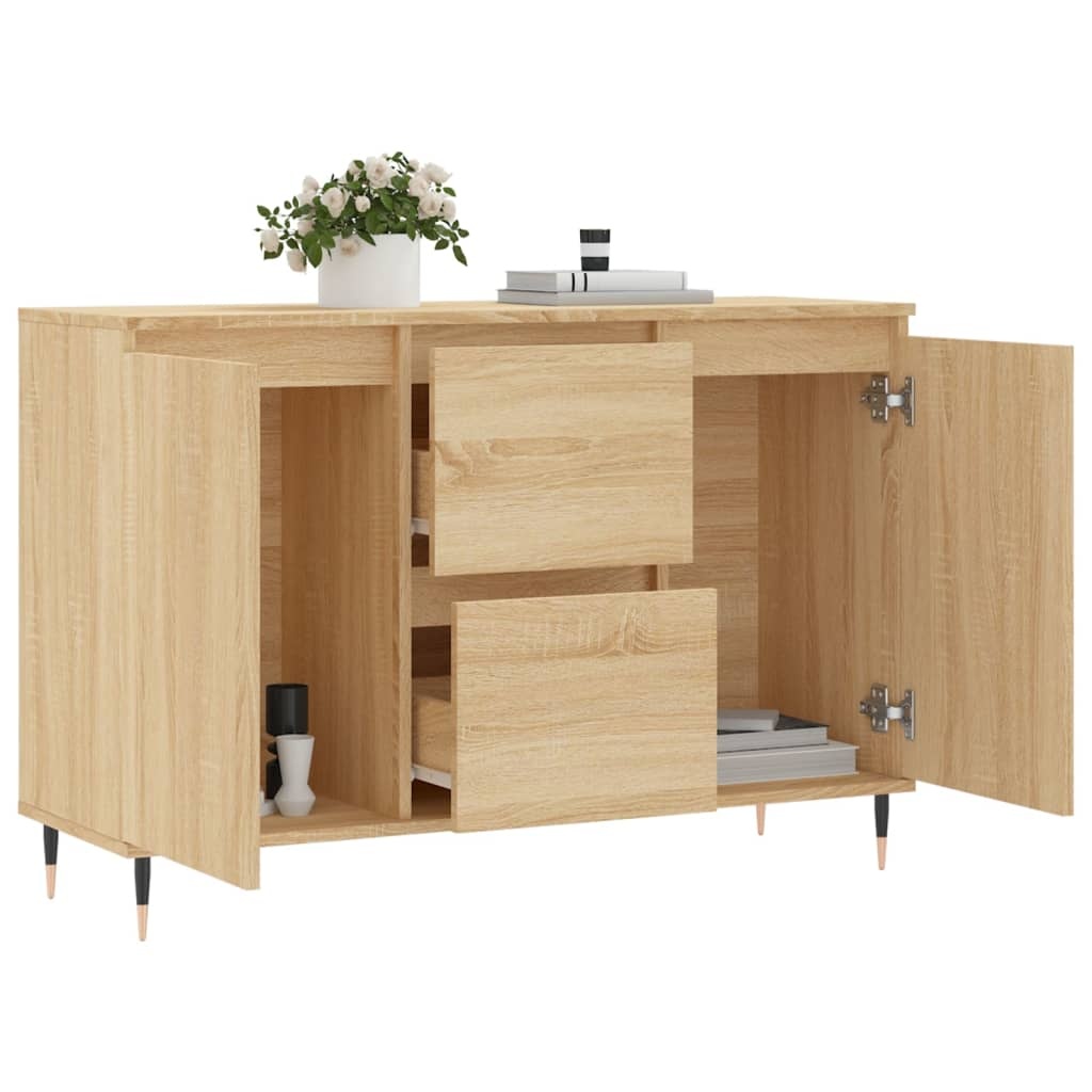 VidaXL Dressoir 104x35x70 cm bewerkt hout sonoma eikenkleurig