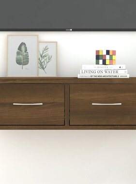 VidaXL Wandkast 60x26x18,5 cm bewerkt hout bruin eikenkleur