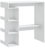 VidaXL Bartafel met opbergrek 100x50x101,5 cm hoogglans wit