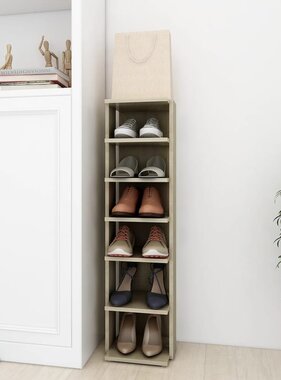 VidaXL Schoenenkast 27,5x27x102 cm bewerkt hout sonoma eikenkleurig