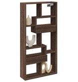 VidaXL Wandkast 50x15x100 cm bewerkt hout bruin eikenkleurig