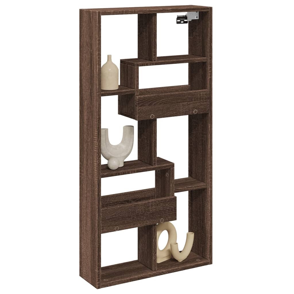 VidaXL Wandkast 50x15x100 cm bewerkt hout bruin eikenkleurig