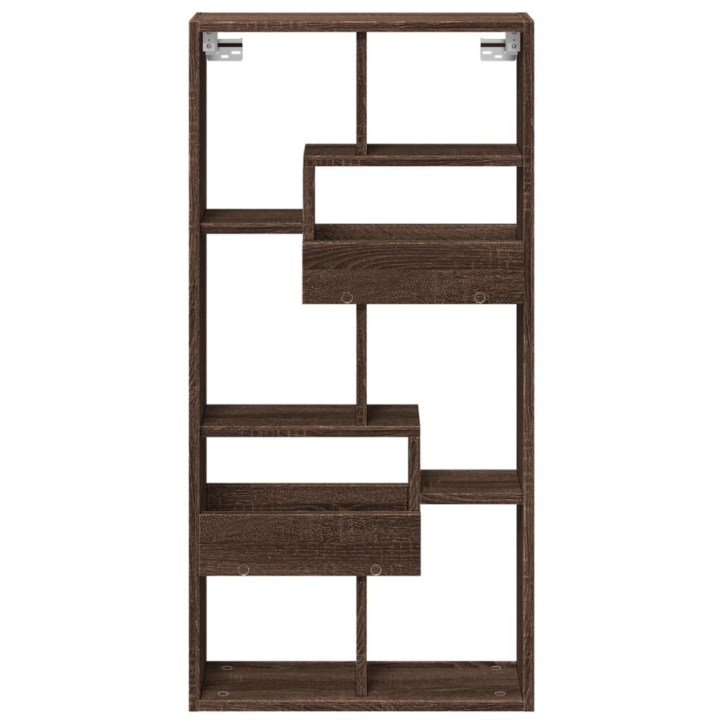 VidaXL Wandkast 50x15x100 cm bewerkt hout bruin eikenkleurig