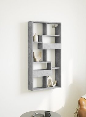 VidaXL Wandkast 50x15x100 cm bewerkt hout betongrijs