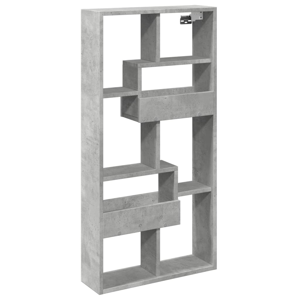 VidaXL Wandkast 50x15x100 cm bewerkt hout betongrijs