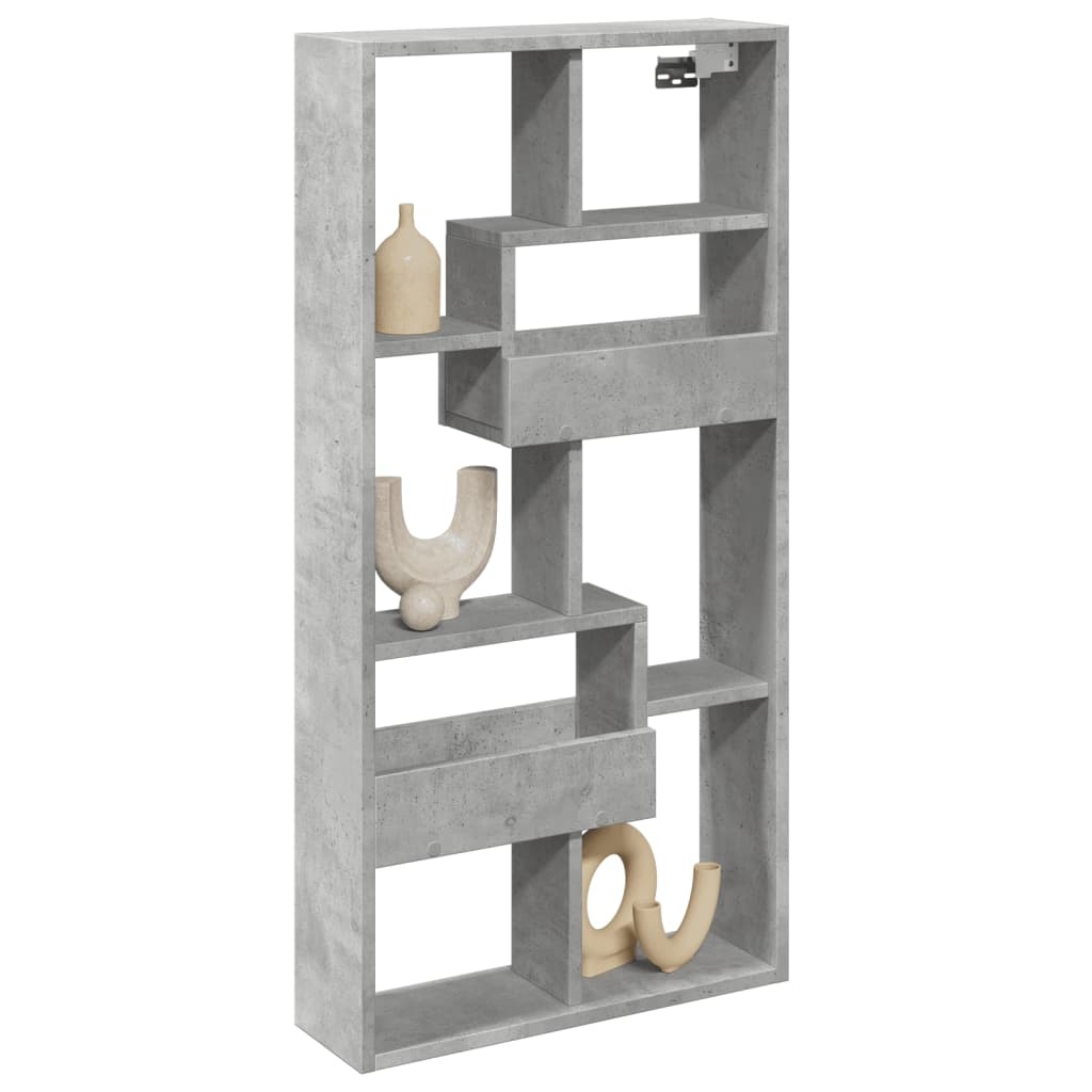 VidaXL Wandkast 50x15x100 cm bewerkt hout betongrijs