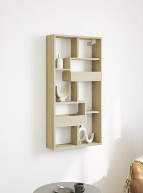 VidaXL Wandkast 50x15x100 cm bewerkt hout sonoma eikenkleurig