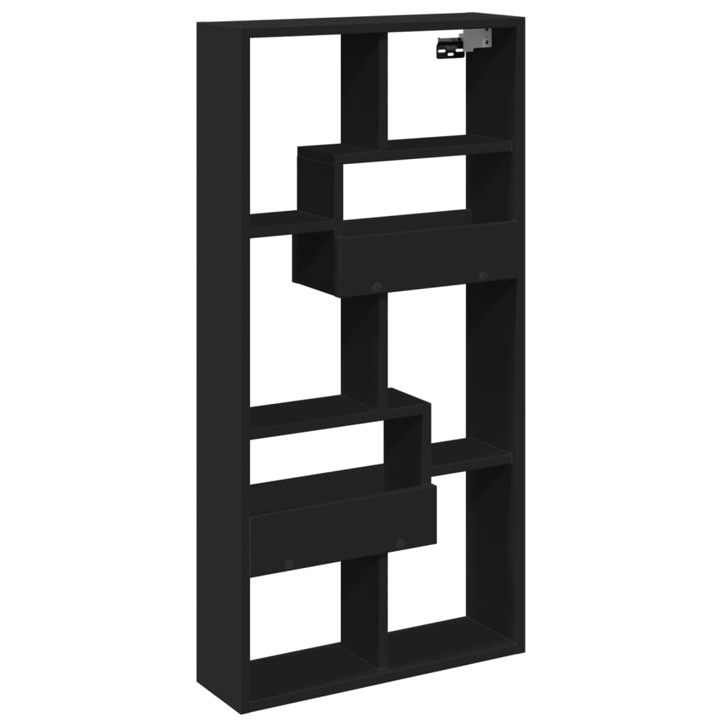 VidaXL Wandkast 50x15x100 cm bewerkt hout zwart