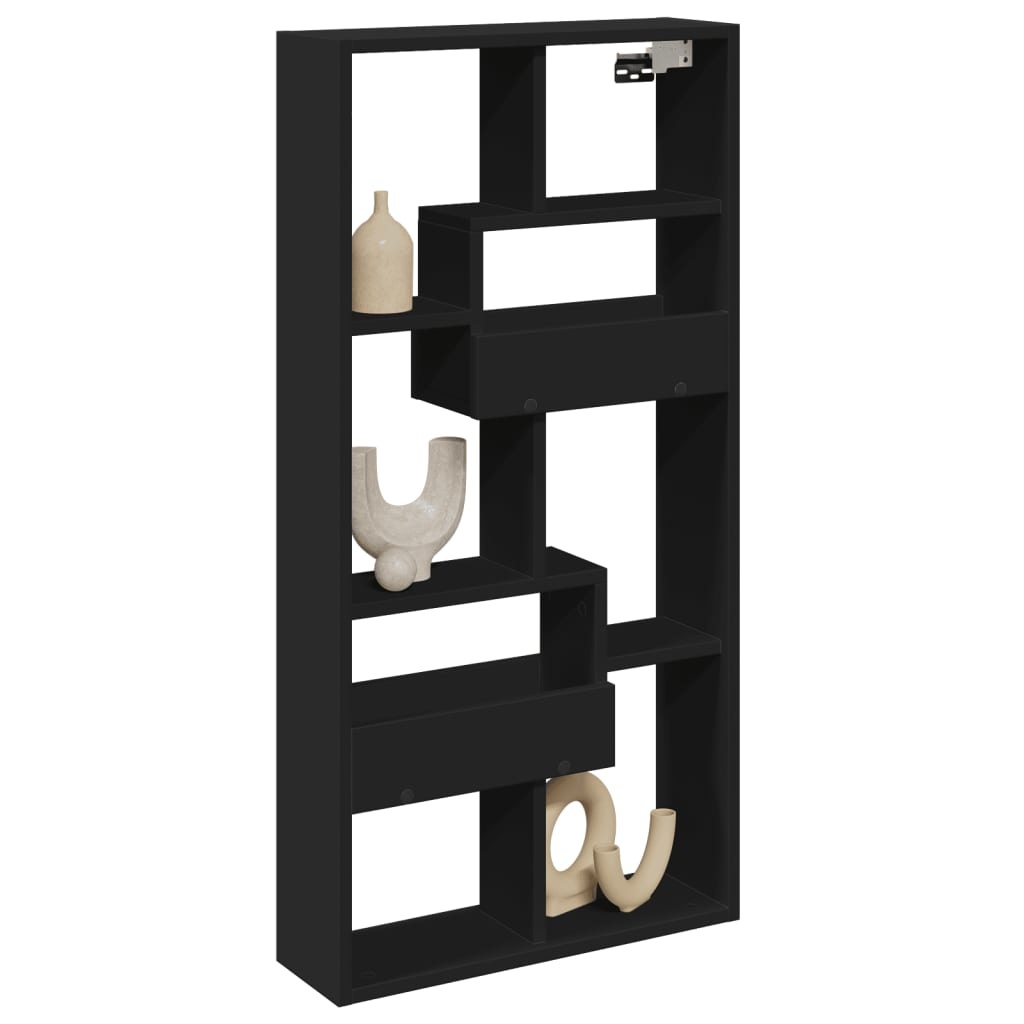 VidaXL Wandkast 50x15x100 cm bewerkt hout zwart