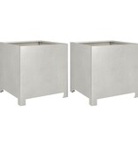 VidaXL Plantenbakken 2 st 40x40x40 cm roestvrij staal