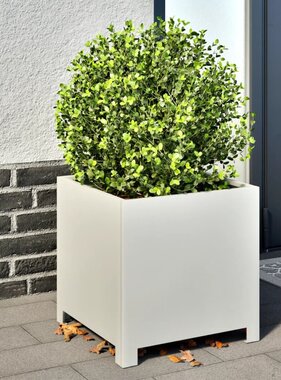 VidaXL Plantenbakken 2 st 40x40x40 cm staal wit