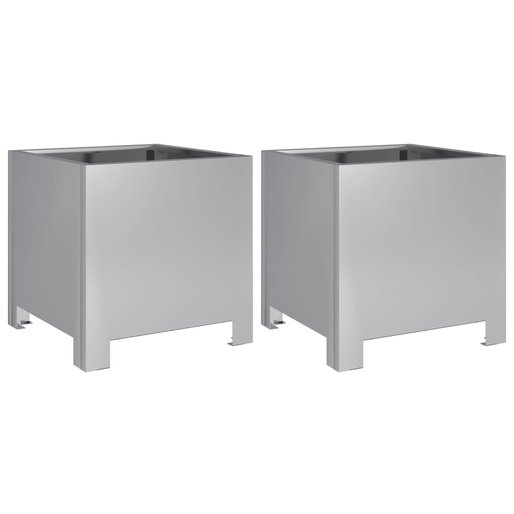 VidaXL Plantenbakken 2 st 30x30x30 cm gegalvaniseerd staal