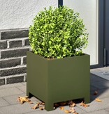 VidaXL Plantenbakken 2 st 30x30x30 cm staal olijfgroen