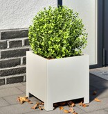 VidaXL Plantenbakken 2 st 30x30x30 cm staal wit