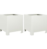 VidaXL Plantenbakken 2 st 30x30x30 cm staal wit