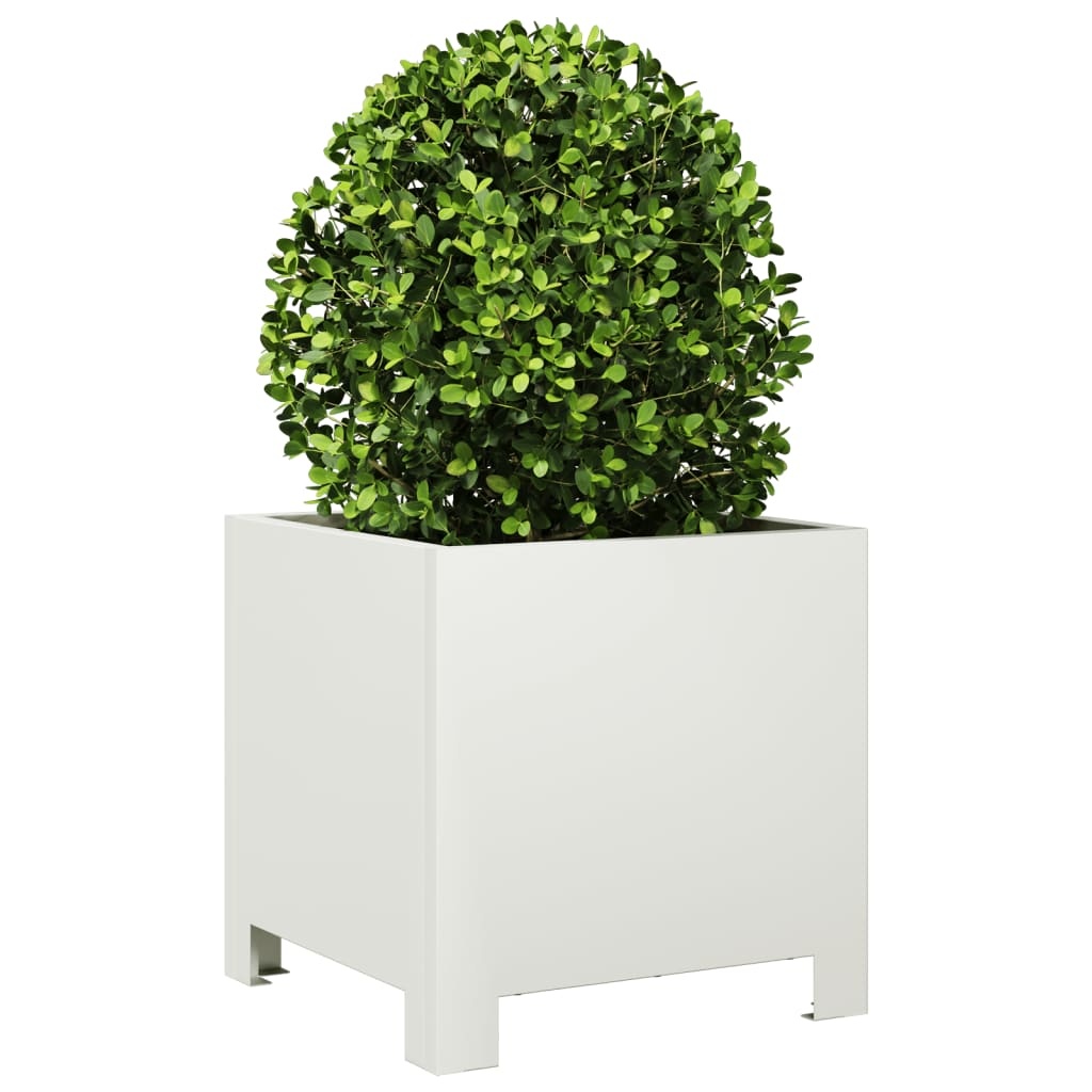 VidaXL Plantenbakken 2 st 30x30x30 cm staal wit