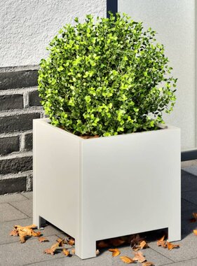 VidaXL Plantenbak 30x30x30 cm staal wit