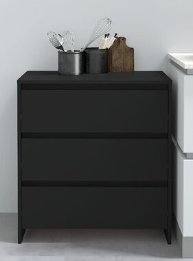 VidaXL Dressoir 70x41x75 cm bewerkt hout zwart