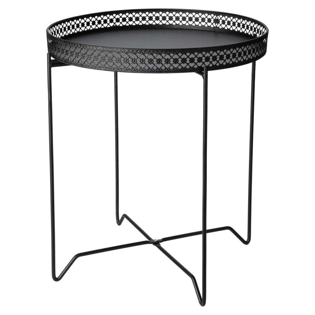 VidaXL bijzettafel rond zwart