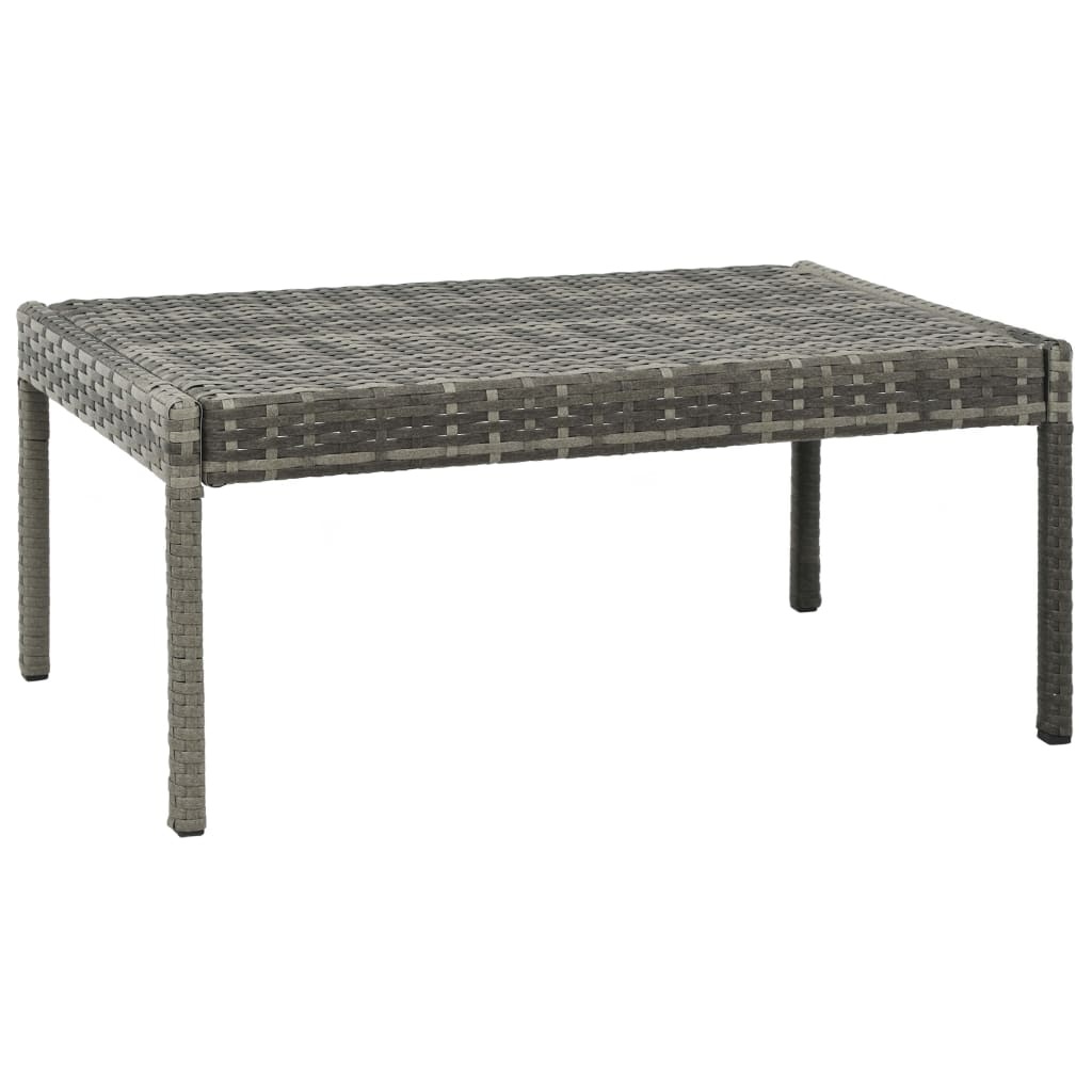 VidaXL 3-delige Loungeset met kussens poly rattan grijs