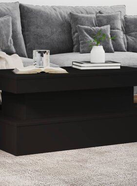 VidaXL Salontafel met LED-verlichting 90x50x40 cm zwart