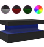 VidaXL Salontafel met LED-verlichting 90x50x40 cm zwart
