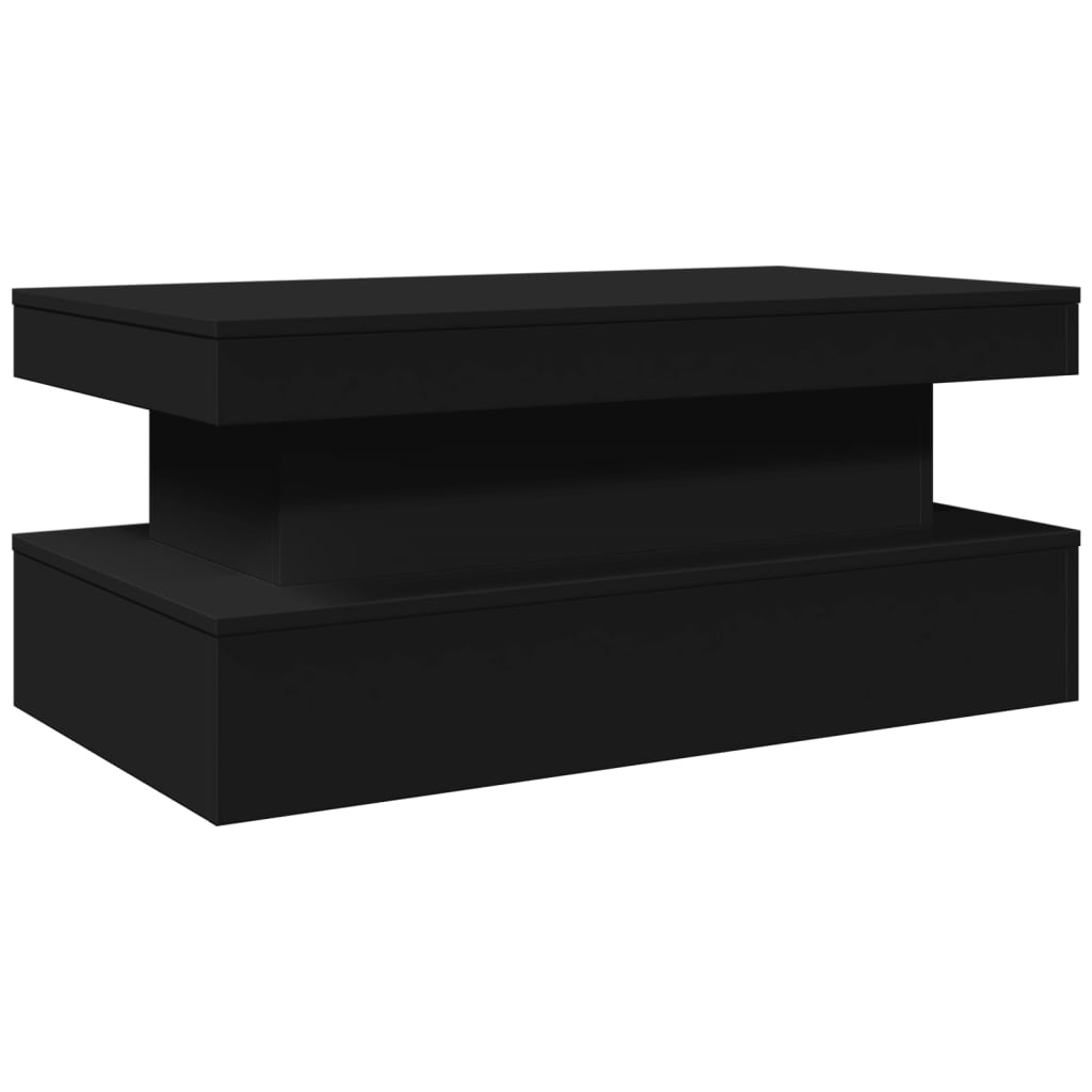 VidaXL Salontafel met LED-verlichting 90x50x40 cm zwart
