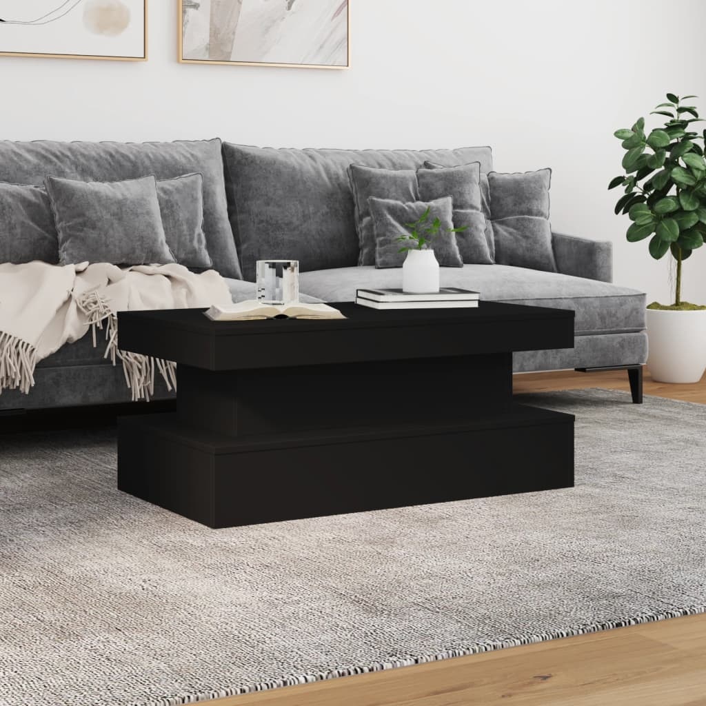 VidaXL Salontafel met LED-verlichting 90x50x40 cm zwart