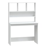 VidaXL Bureau met schappen 102x45x148 cm bewerkt hout wit