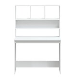 VidaXL Bureau met schappen 102x45x148 cm bewerkt hout wit