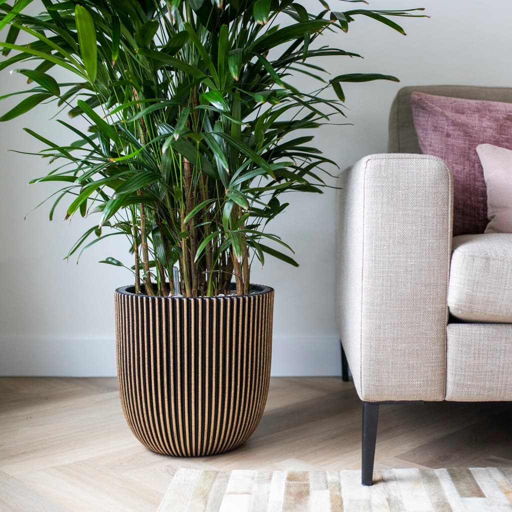 VidaXL Plantenbak Groove 43x41 cm zwart en goudkleurig