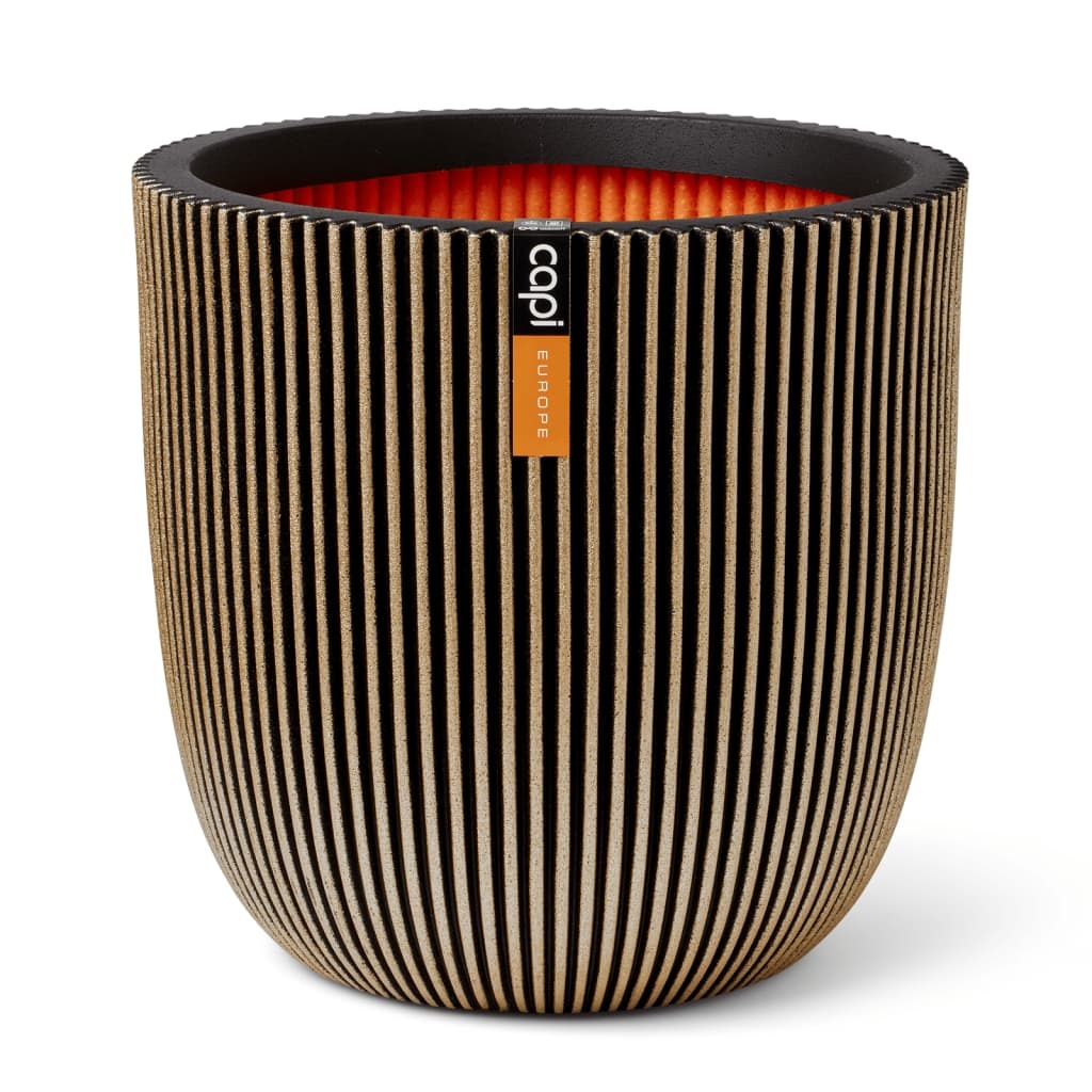 VidaXL Plantenbak Groove 43x41 cm zwart en goudkleurig