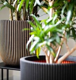 VidaXL Plantenbak Groove 43x41 cm zwart en goudkleurig