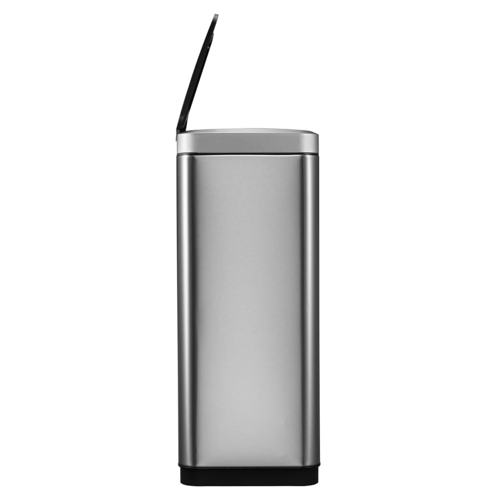 VidaXL Vuilnisbak met sensor Mirage 2x20 L matzilverkleurig