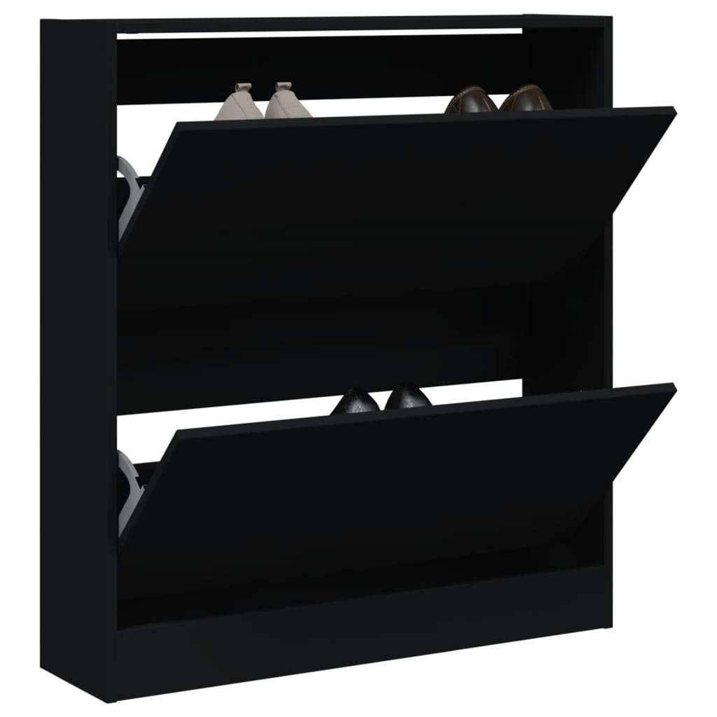 VidaXL Schoenenkast 80x21x87,5 cm bewerkt hout zwart