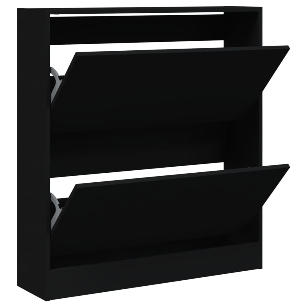 VidaXL Schoenenkast 80x21x87,5 cm bewerkt hout zwart